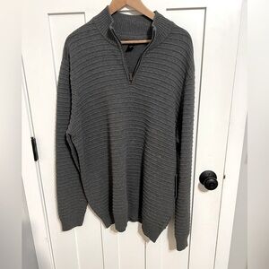 Porter + Ash 1/4 zip sweater Gray Size XL 100% Cotton NWT